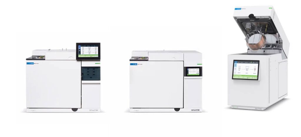Sistema Agilent 8890 de cromatografía de gases en laboratorio